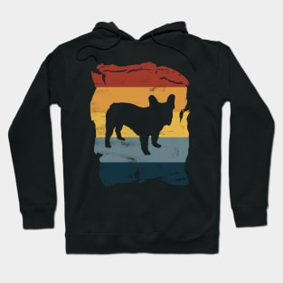 Bulldog Distressed Vintage Retro Silhouette Hoodie